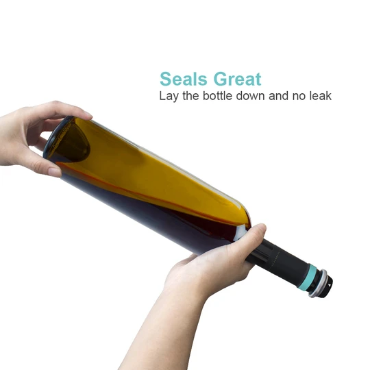 EZBASICS Wine Saver Vacuum Pump with 4 Wine Bottle Stoppers, Stainless Steel ezbasics