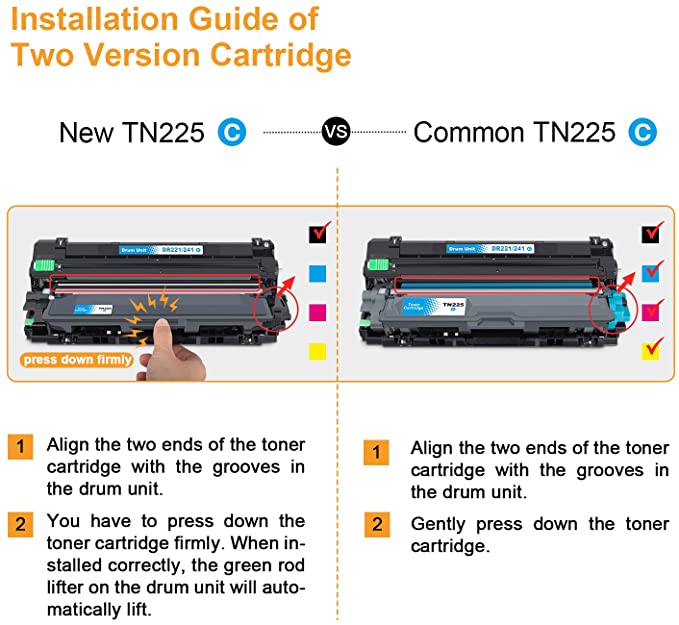 Compatible Toner Cartridge Brother TN221 TN225 4 Pack E-Z Ink