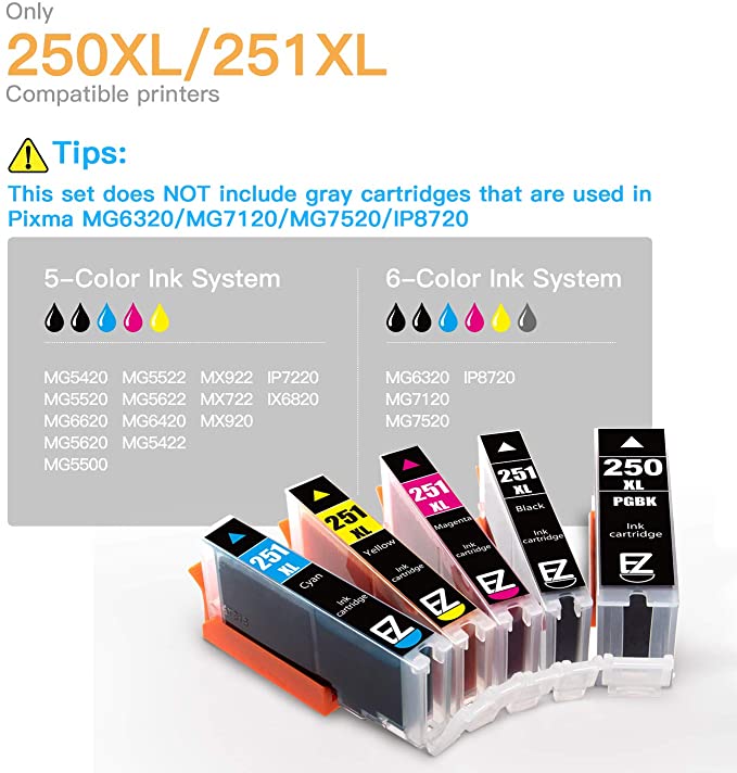 Compatible Ink Cartridge Canon PGI-250XL CLI-251XL 20 pack E-Z Ink