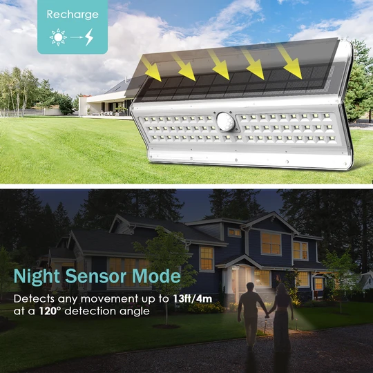 EZBASICS Solar Lights Outdoor 56 LED, White Shape, 2 Pack ezbasics