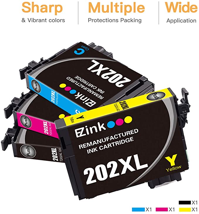 Remanufactured Ink Cartridge Epson 202 202XL T202XL T202 4 Pack E-Z Ink