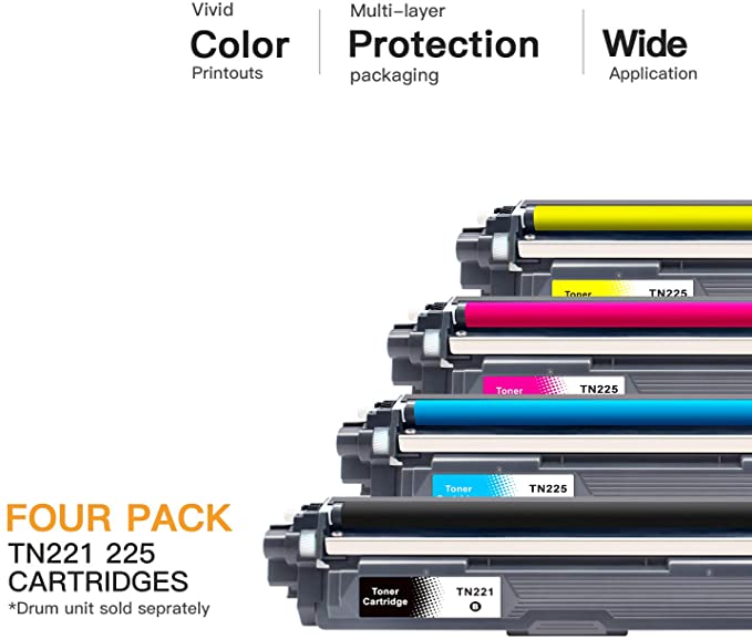 Compatible Toner Cartridge Brother TN221 TN225 4 Pack E-Z Ink