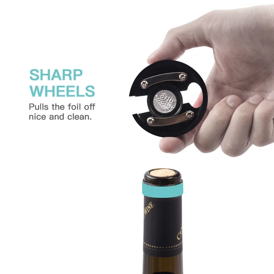 EZBASICS Wine Foil Cutter, Stainless Steel Cutter, Magnetic Design, Gift Package ezbasics