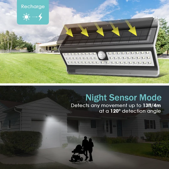 EZBASICS Solar Lights Outdoor 56 LED, Black shape, 2 Pack ezbasics
