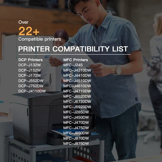Compatible Ink Cartridge Brother LC103 High Yield  B-C-M-Y Combo Pack 5 Pack E-Z Ink