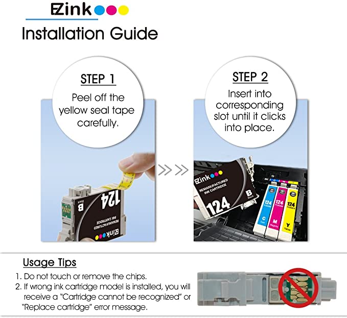 Remanufactured Ink Cartridge Epson 124 T124 10 Pack E-Z Ink