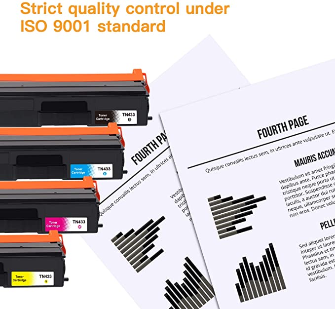 Compatible Toner Cartridge Brother TN-433 TN433 TN433bk TN431 4 Pack E-Z Ink