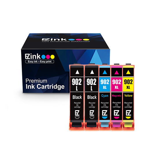 Remanufactured Ink Cartridge HP 902 902XL T902 5 Pack E-Z Ink