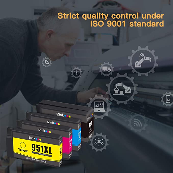Compatible Ink Cartridge HP 950XL 951XL 4 Pack E-Z Ink