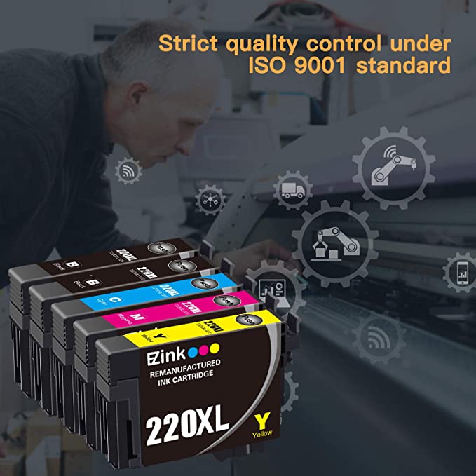 Remanufactured Ink Cartridge Epson 220 XL 220XL T220XL 5Pack E-Z Ink