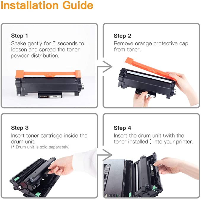 Compatible Toner Cartridge Brother TN760 TN-760 TN730 2 Pack E-Z Ink
