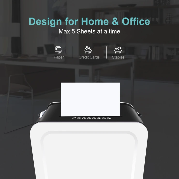 EZBASICS 5-Sheet Cross-Cut Paper and Credit Card Shredder (White) ezbasics
