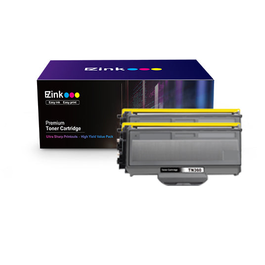 Compatible Toner Cartridge  Brother TN330 TN360 TN-330 TN-360 High Yield 2 Pack E-Z Ink