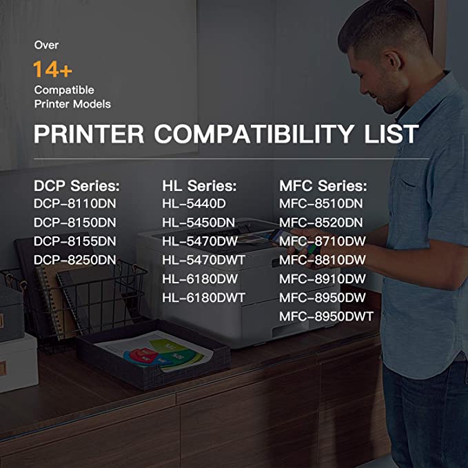 Compatible Toner Cartridge Brother TN750 TN-750 TN720 TN-720 High Yield 2 Pack E-Z Ink