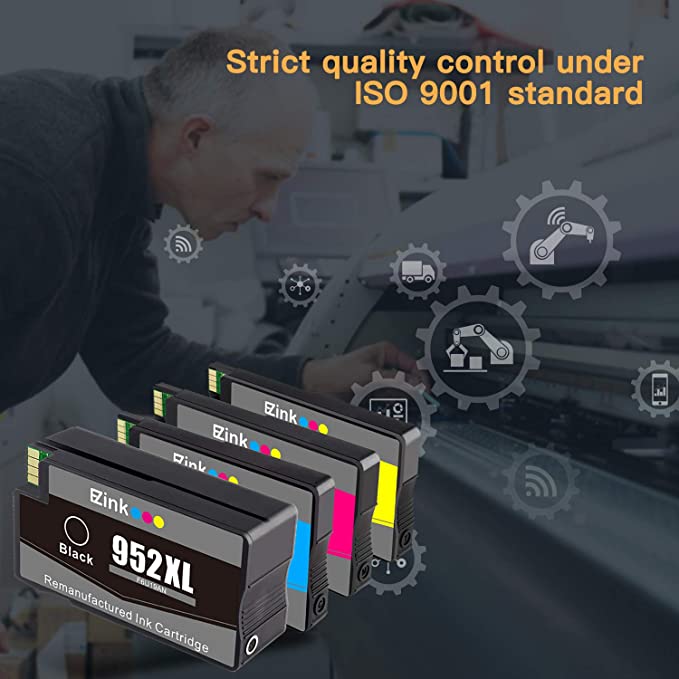 Remanufactured Ink Cartridge HP 952XL Upgraded Chips 4 Pack E-Z Ink