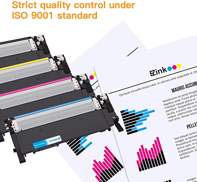Compatible Toner Cartridge Samsung 406 406S CLT-K406S CLT-C406S CLT-M406S CLT-Y406S 4 Pack E-Z Ink