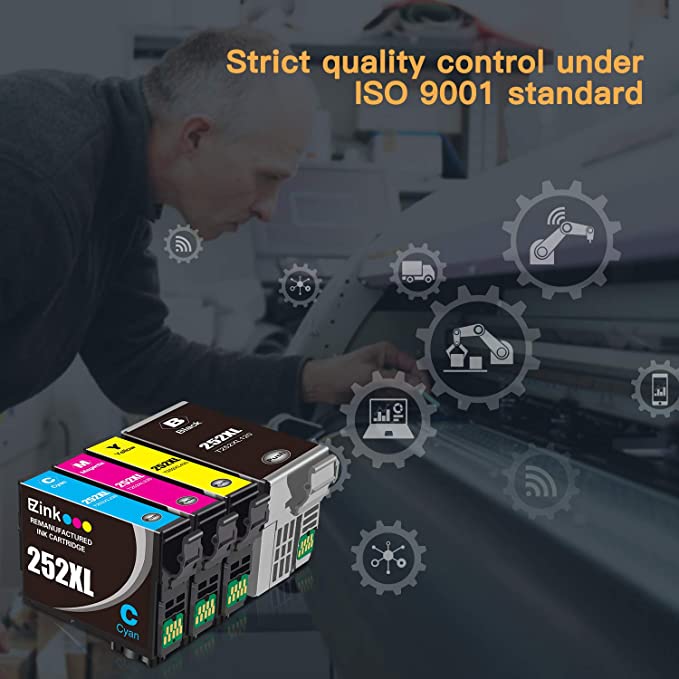 Remanufactured Ink Cartridge Epson 252XL 252 XL T252 T252XL120 4 Pack E-Z Ink