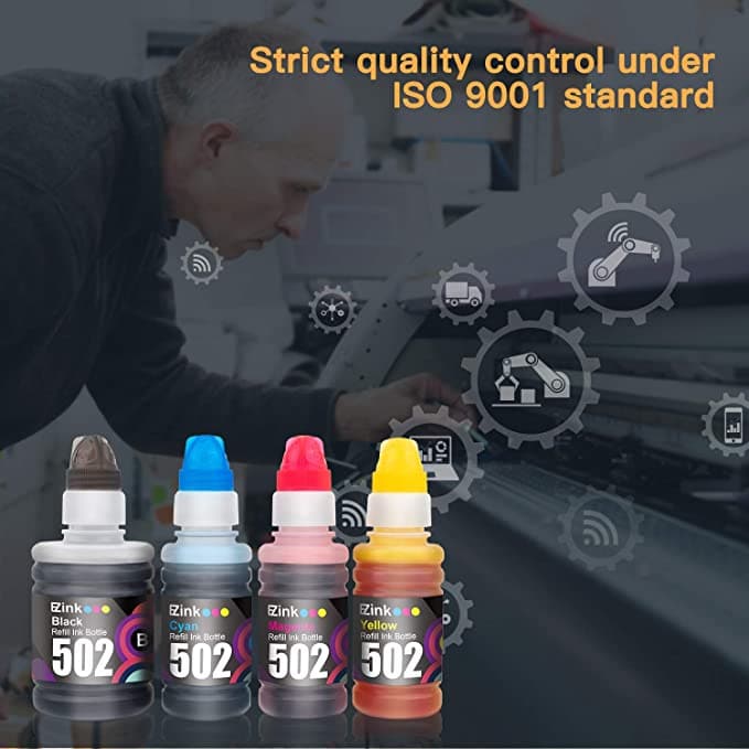 Compatible Ink Bottle Epson 502 T502 High Yield 4 Pack E-Z Ink