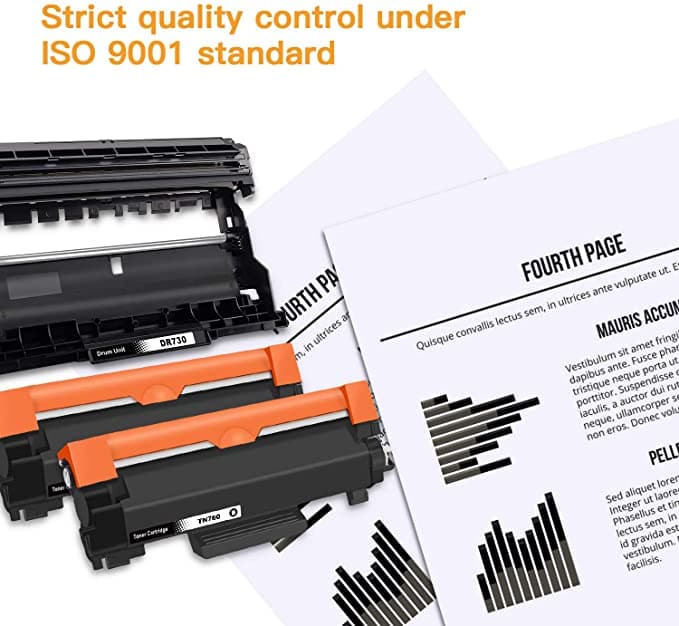 Compatible Toner Cartridge and Drum Unit Brother TN760 TN730 DR730 2 Toner Cartridge, 1 Drum Unit E-Z Ink