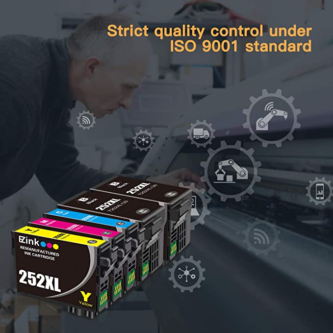 Remanufactured Ink Cartridge Epson 252XL 252 XL T252 T252XL120 10 Pack E-Z Ink
