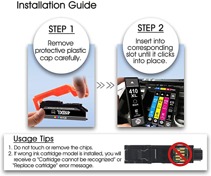 Remanufactured Ink Cartridge Epson 410XL T410XL 5 Pack E-Z Ink