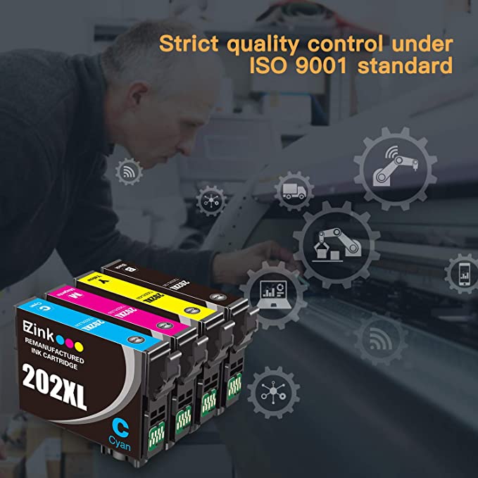 Remanufactured Ink Cartridge Epson 202 202XL T202XL T202 4 Pack E-Z Ink