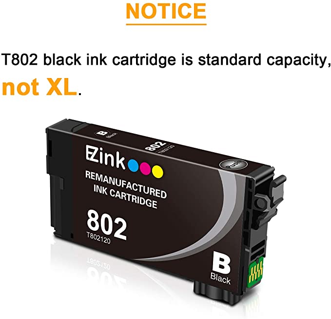 Remanufactured Ink Cartridge Epson 802XL T802XL 4 Pack E-Z Ink