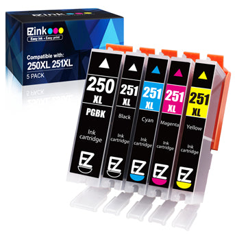 Compatible Ink Cartridge Canon PGI-250XL 250 XL CLI-251XL 251 XL High Yield 5 Pack E-Z Ink