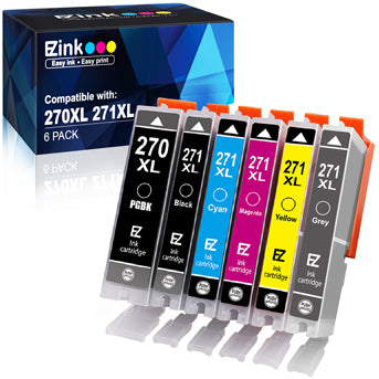 Compatible Ink Cartridge Canon PGI 270XL PGI 270 XL CL 271XL CLI 271 XL with GREY 6 Pack E-Z Ink