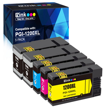 Compatible Ink Cartridge Canon PGI-1200XL 1200 XL High Yield 5 Pack E-Z Ink