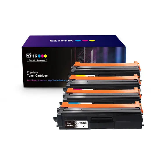 Compatible Toner Cartridge  Brother TN-433 TN433 TN431 High Yield 4 Pack E-Z Ink