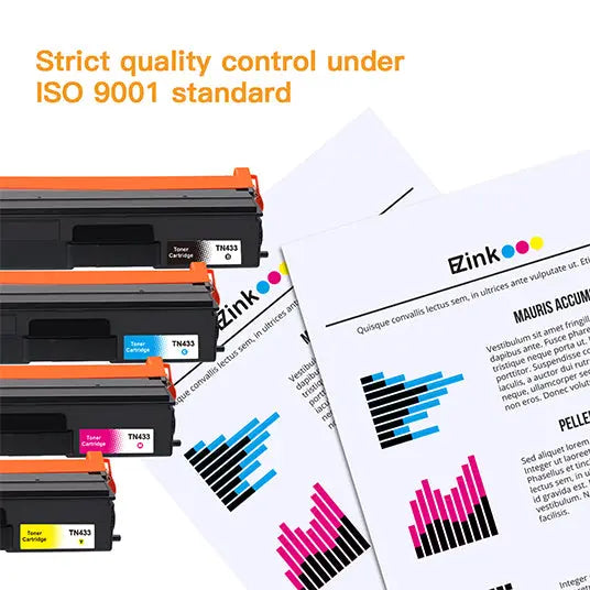 Compatible Toner Cartridge  Brother TN-433 TN433 TN431 High Yield 4 Pack E-Z Ink