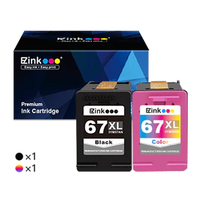 HP 67 67XL Remanufactured Ink Cartridge (1 Black,1 Tri-Color)
