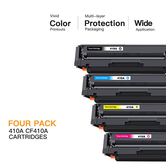 Compatible Toner Cartridge HP 410A CF410A CF411A CF412A CF413A 4 Pack E-Z Ink