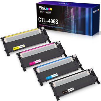 Compatible Toner Cartridge Samsung CLT-K406S CLT-C406S CLT-M406S CLT-Y406S 4 Pack E-Z Ink