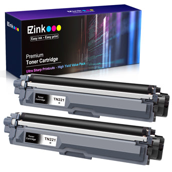 Compatible Toner Cartridge Brother TN221 B Black 2 Pack E-Z Ink